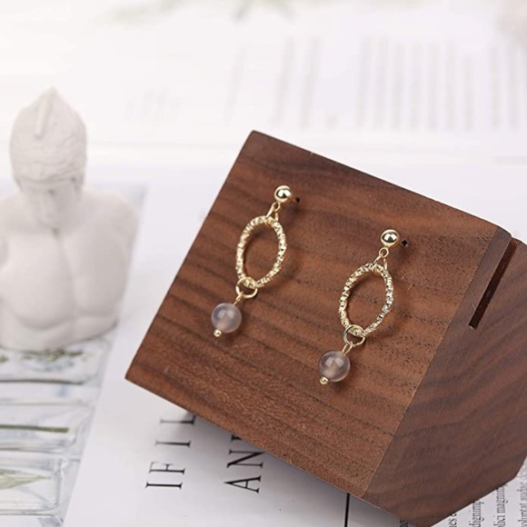 Ring Bead Drop Dangle Earrings - Picture 4 of 4